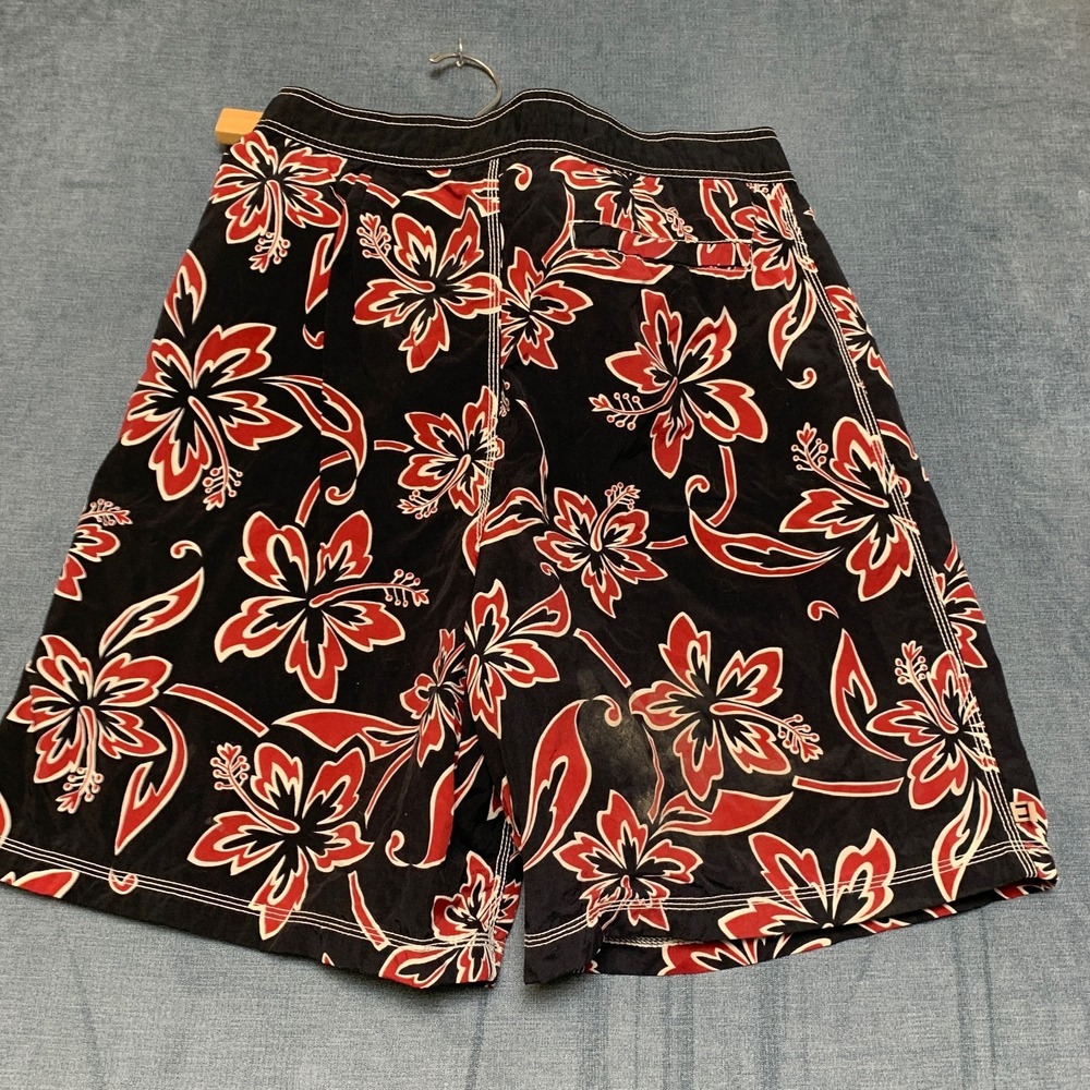 Tommy Hilfiger Paskowitz Board Shorts Womens 30 Black Tropical Floral Drawstring